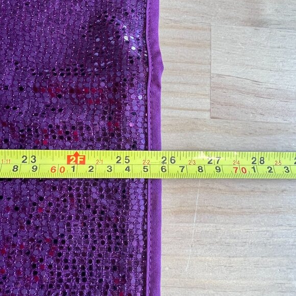 Vince Camuto Metallic Knit Flutter Bell Sleeve Top MEDIUM Arresting Plum - Picture 7 of 8